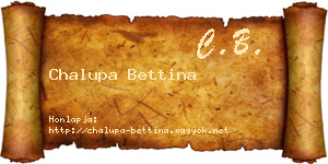 Chalupa Bettina névjegykártya